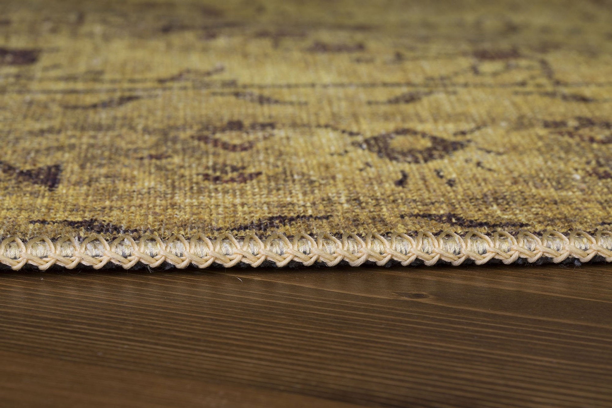 Zoya Oriental Yellow Over-dyed Brown Rug
