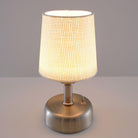 8-inch Vintage Silver Cordless LED Table Lamp