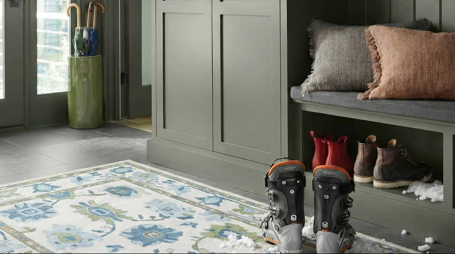 Alienore Green Blue Modern Oushak Rug - Fame Rugs