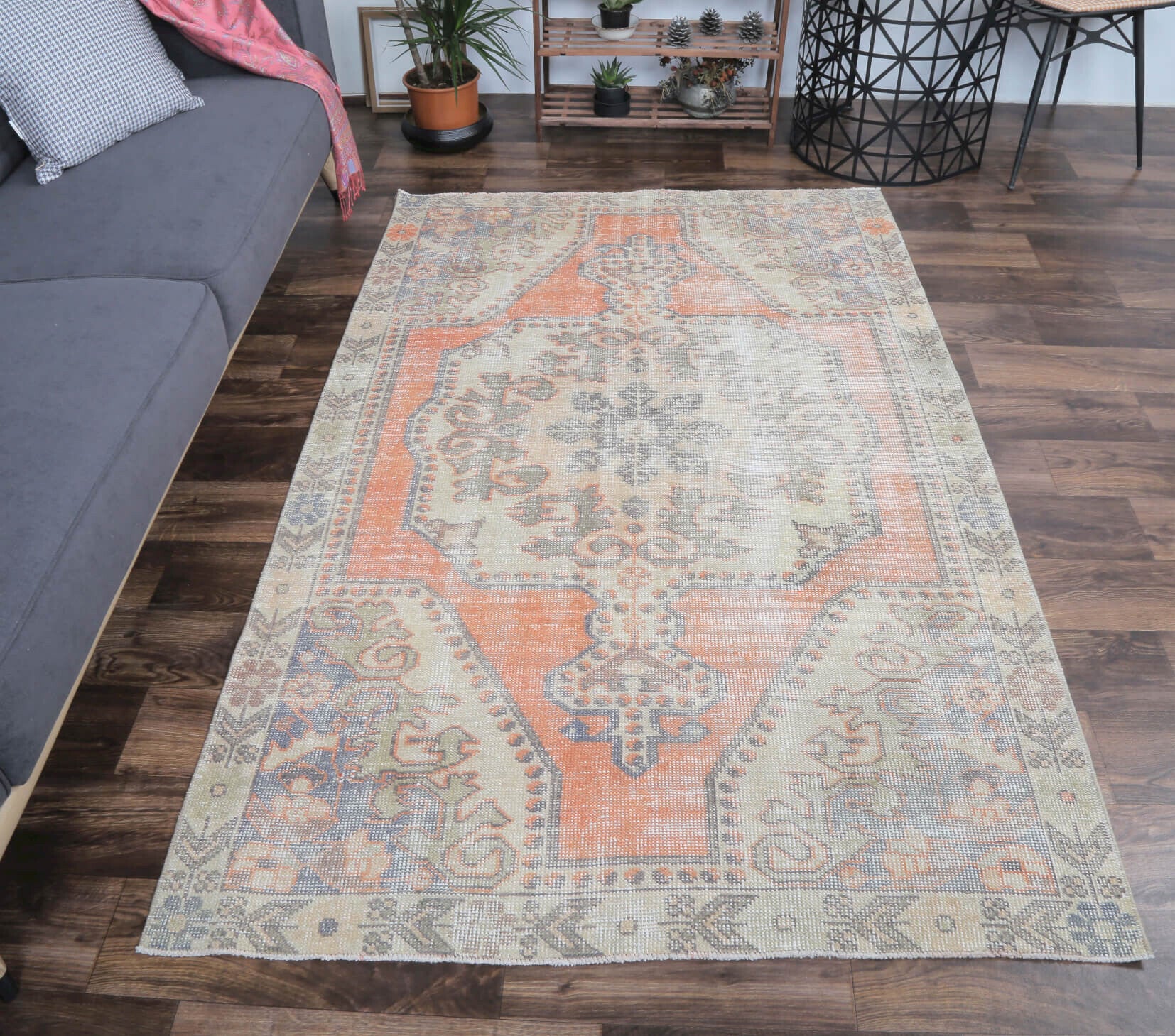Aliza - Oriental Medallion Oushak Vintage Rug