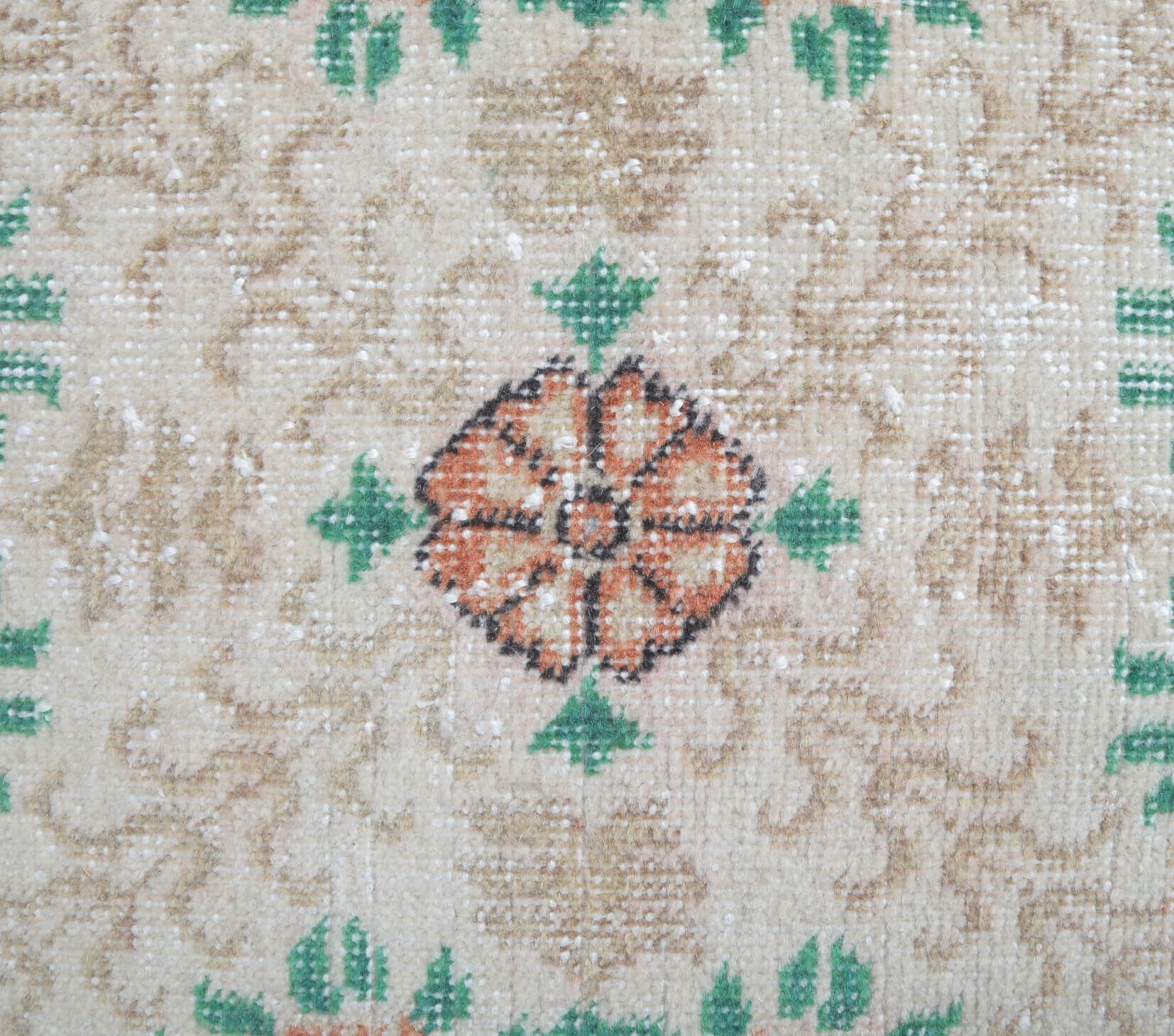 Alman - Neutral Floral Vintage Anatolian Rug