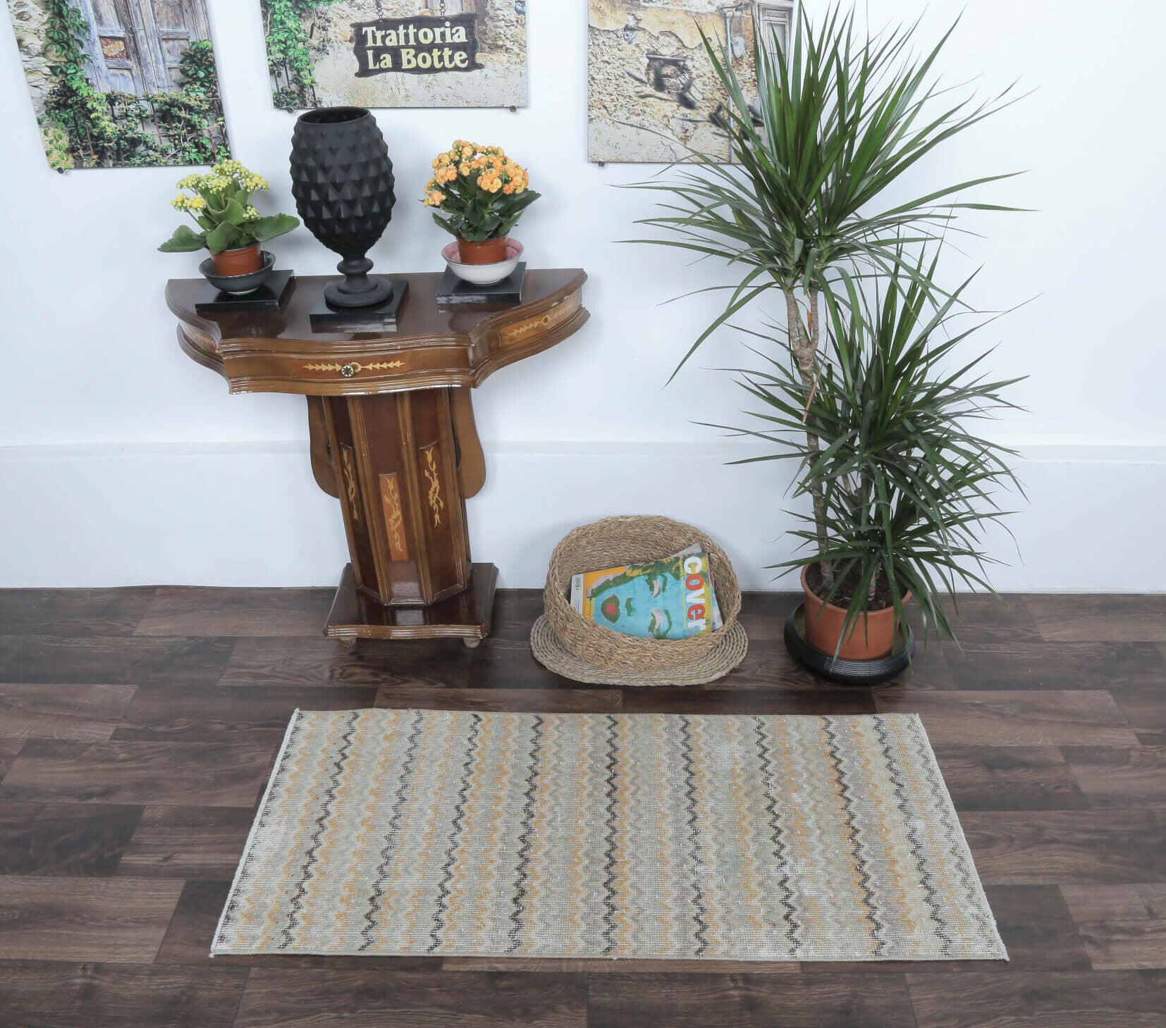 Amari - Zig Zag Neutral Vintage Oushak Rug