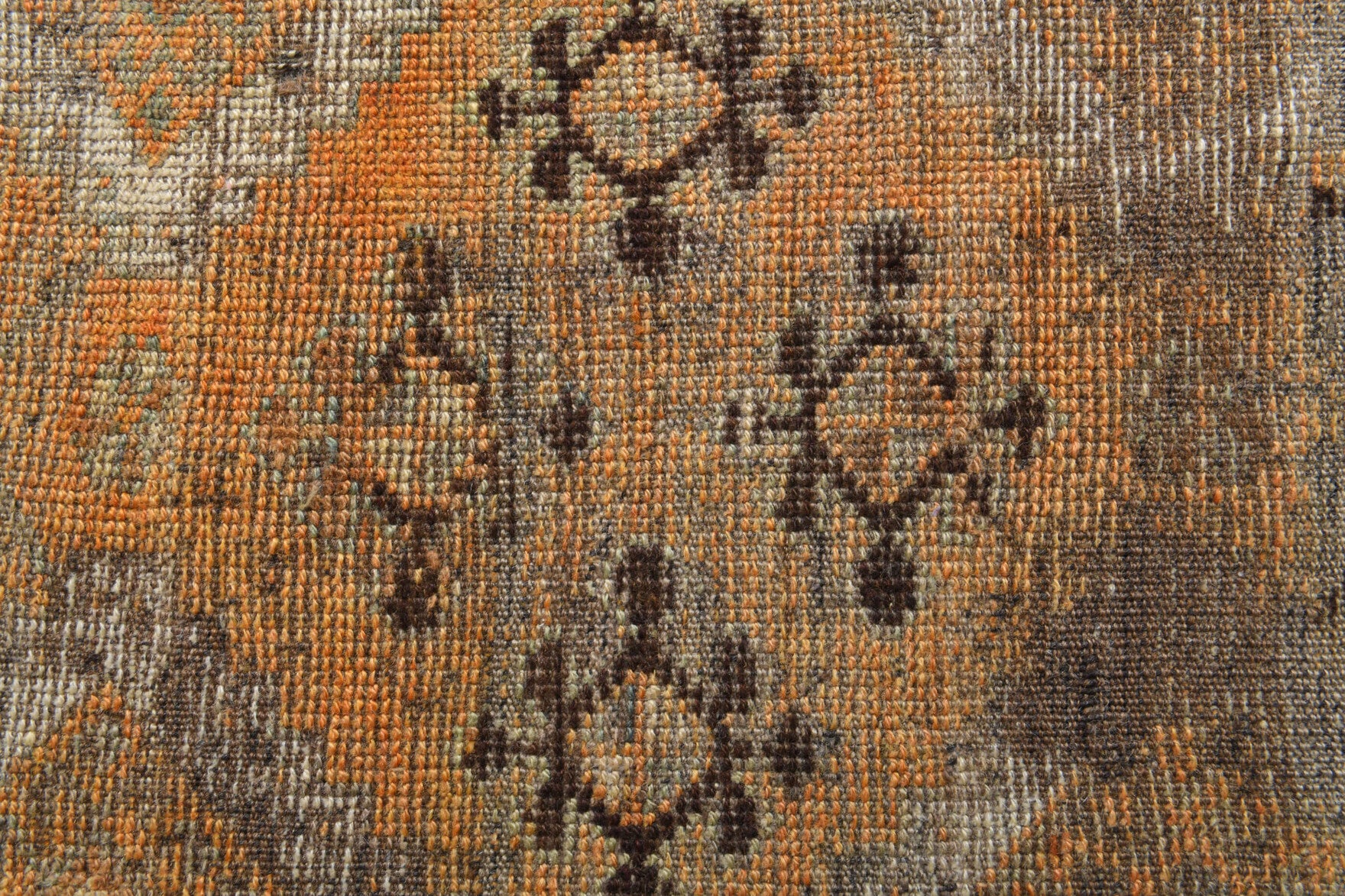 Authentic Anatolian antique washed vintage runner rug (1970s) with tribal design – one-of-a-kind at Fame Rugs