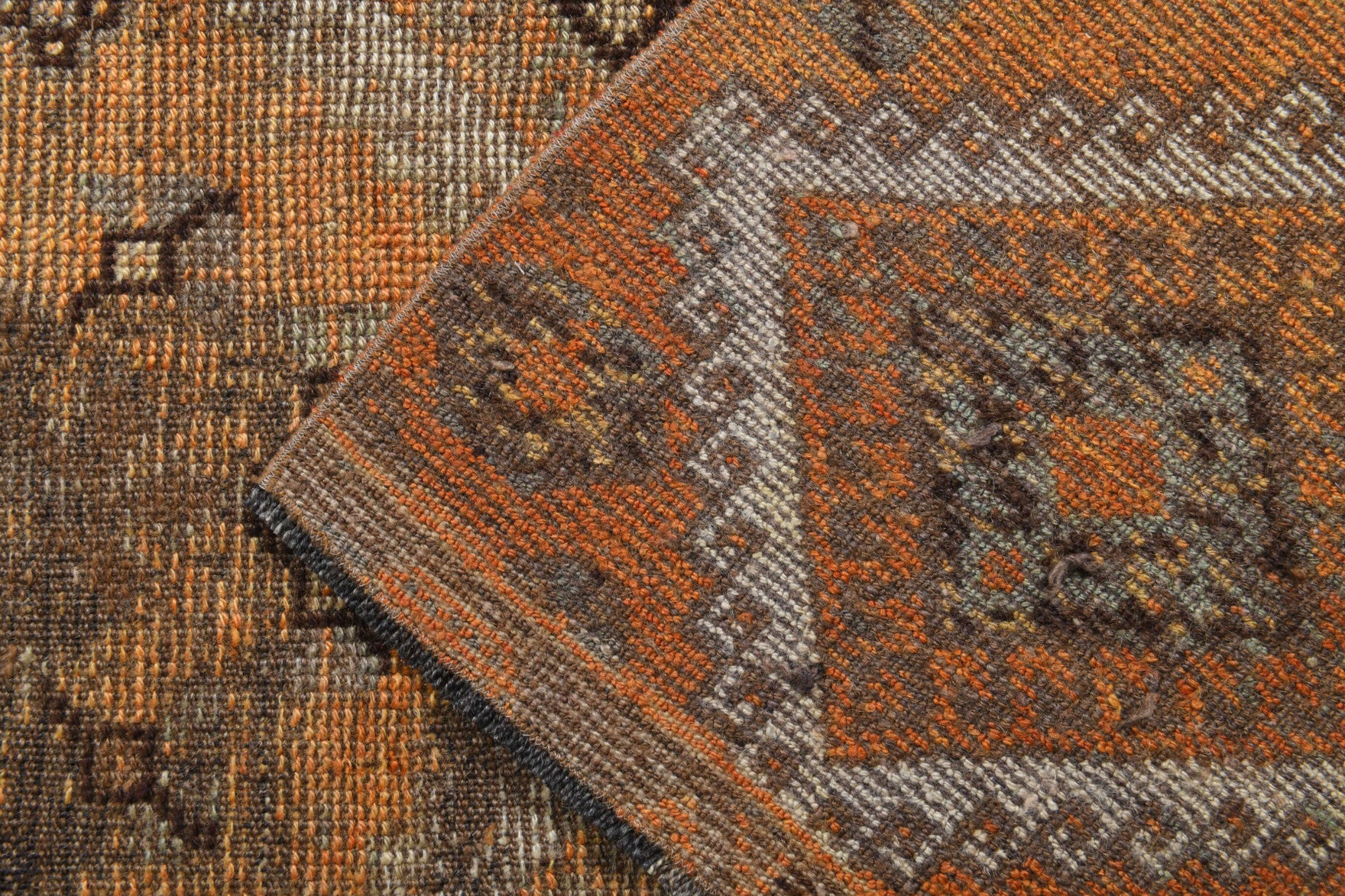 Handmade wool runner from Anatolia, Turkey – Tribal Antique Anatolian Hallway Runner Rug 3'7" x 10'6"