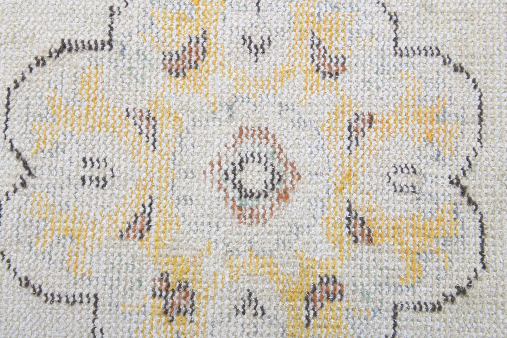 Authentic Anatolian antique washed vintage runner rug (1940s) with oriental design – one-of-a-kind at Fame Rugs