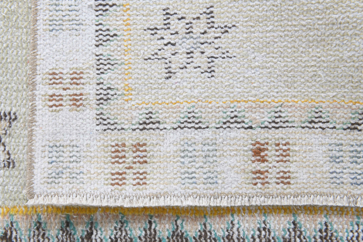 White Antique Oushak Runner Rug
