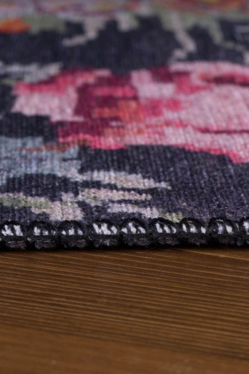 Gul Turkish Floral Red Pink Green Rug