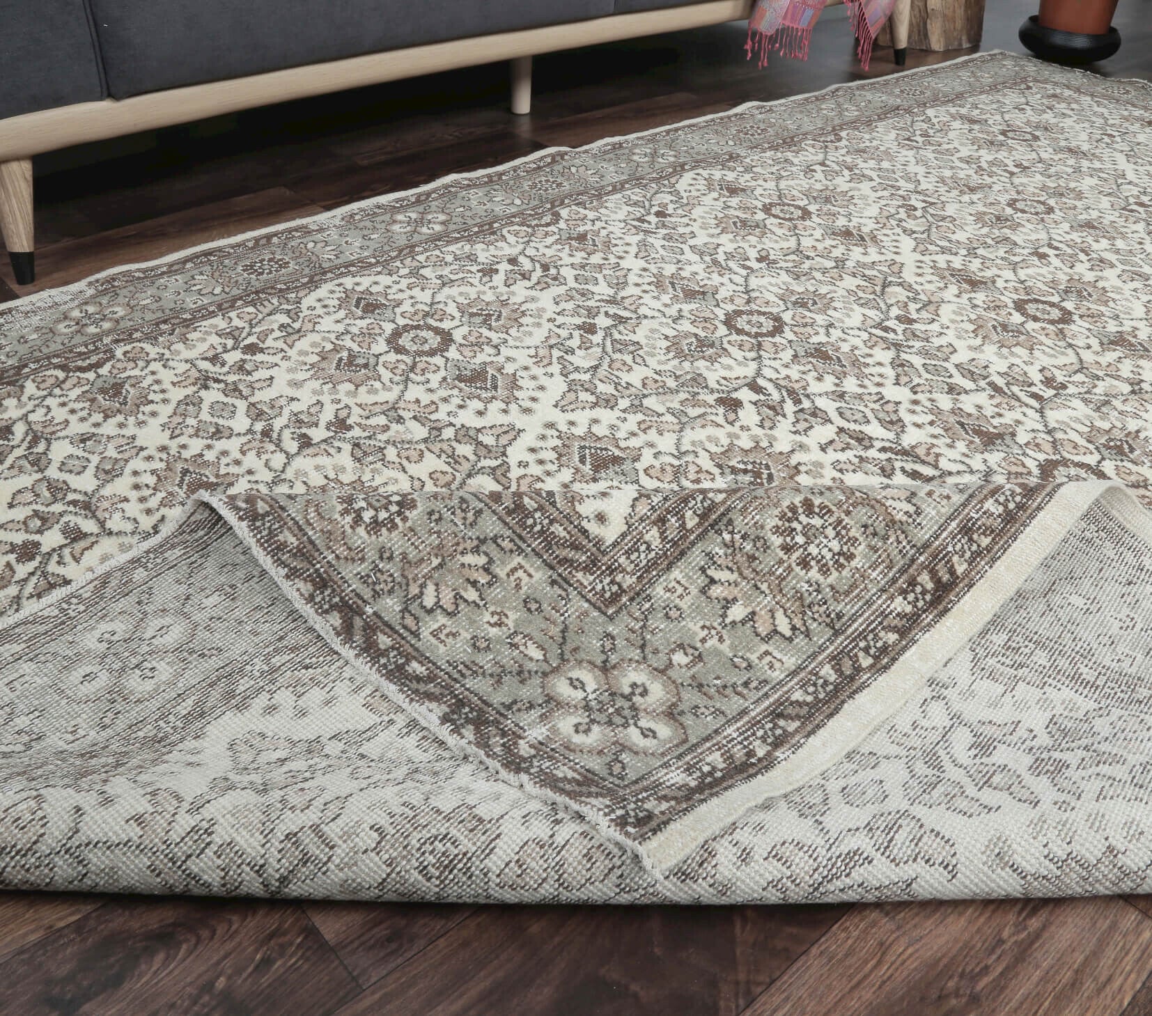 Aykoncuy - Floral Vintage Hereke Area Rug