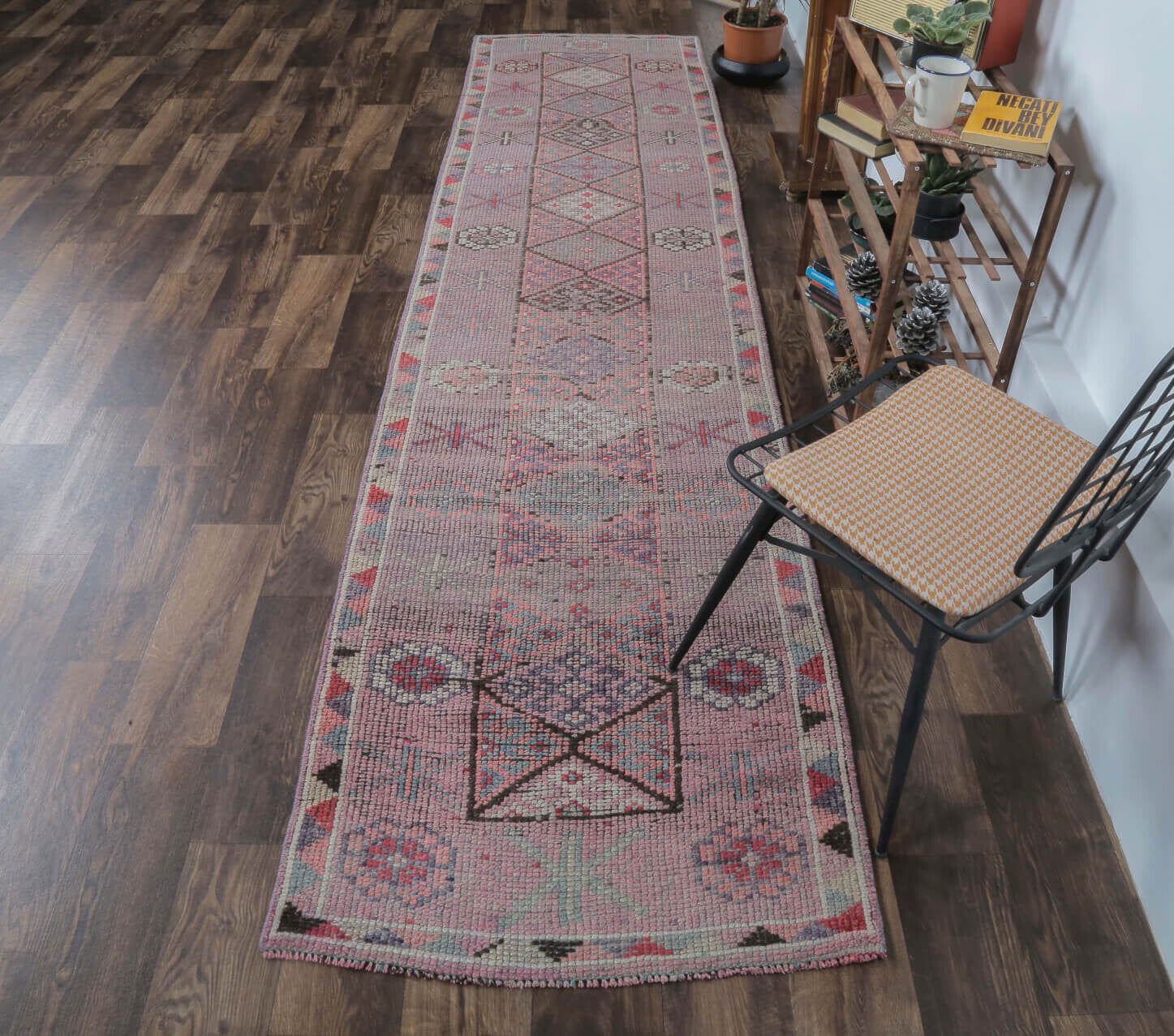 Buglem - Pastel Pink Vintage Anatolian Runner Rug