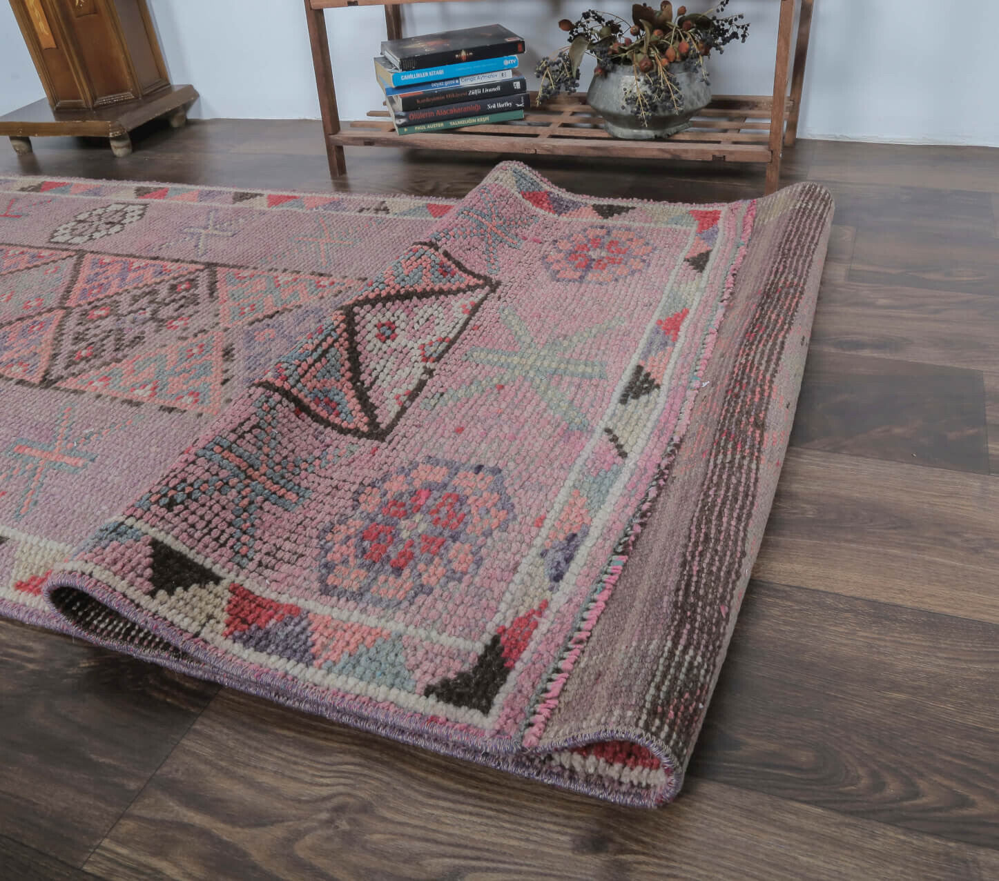 Buglem - Pastel Pink Vintage Anatolian Runner Rug