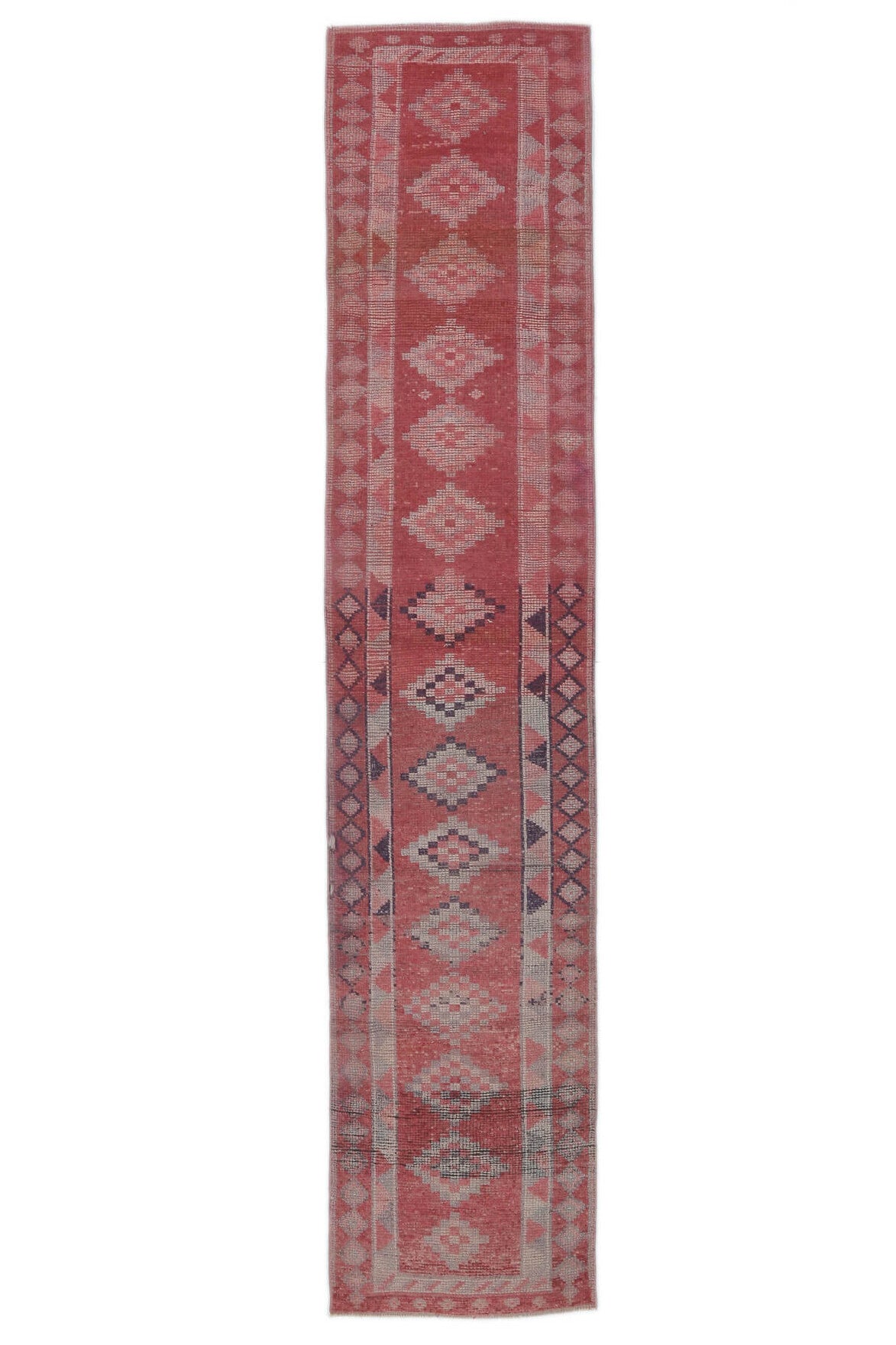 Bukuk - Red & Pink Diamond Vintage Anatolian Runner