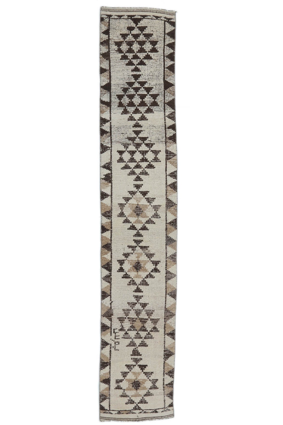 Cagil - Triangular Geometric Oushak Runner Rug