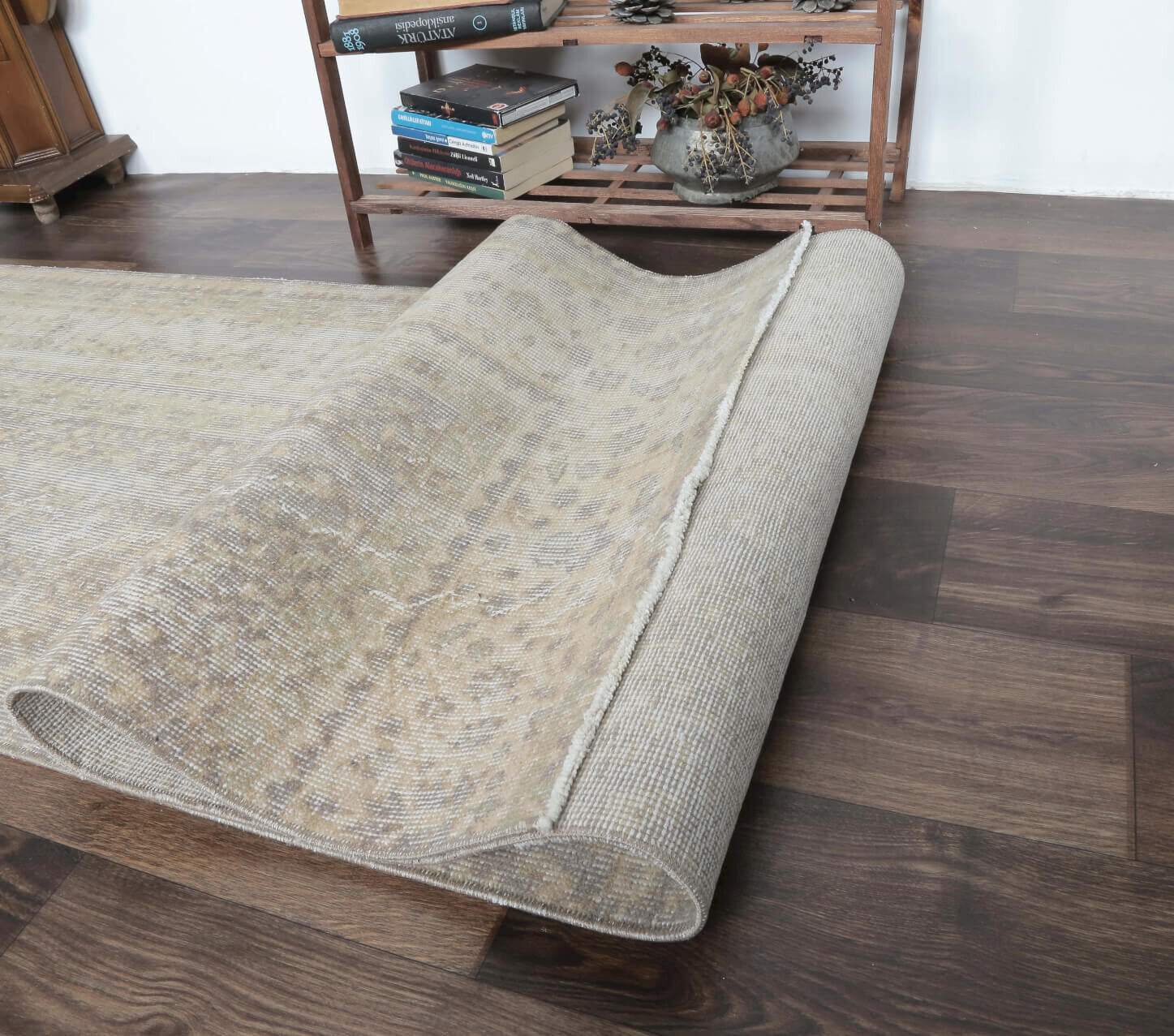 Delfin - Antique Floral Faded Oushak Runner