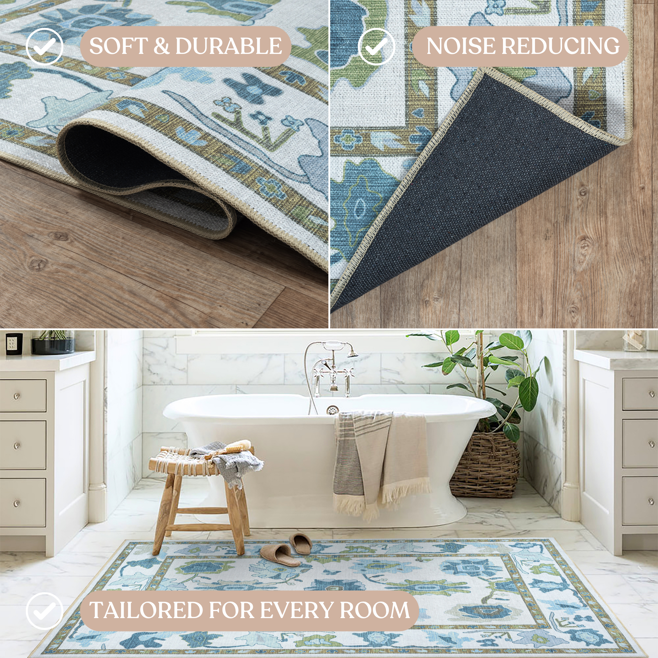 Alienore Green Blue Modern Oushak Rug