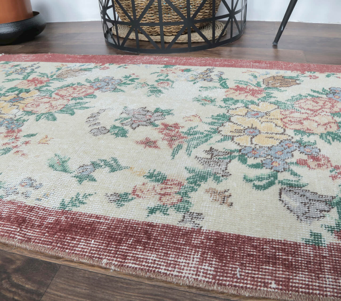 Dururbunsuz - Tropic Floral Vintage Hereke Mini Rug