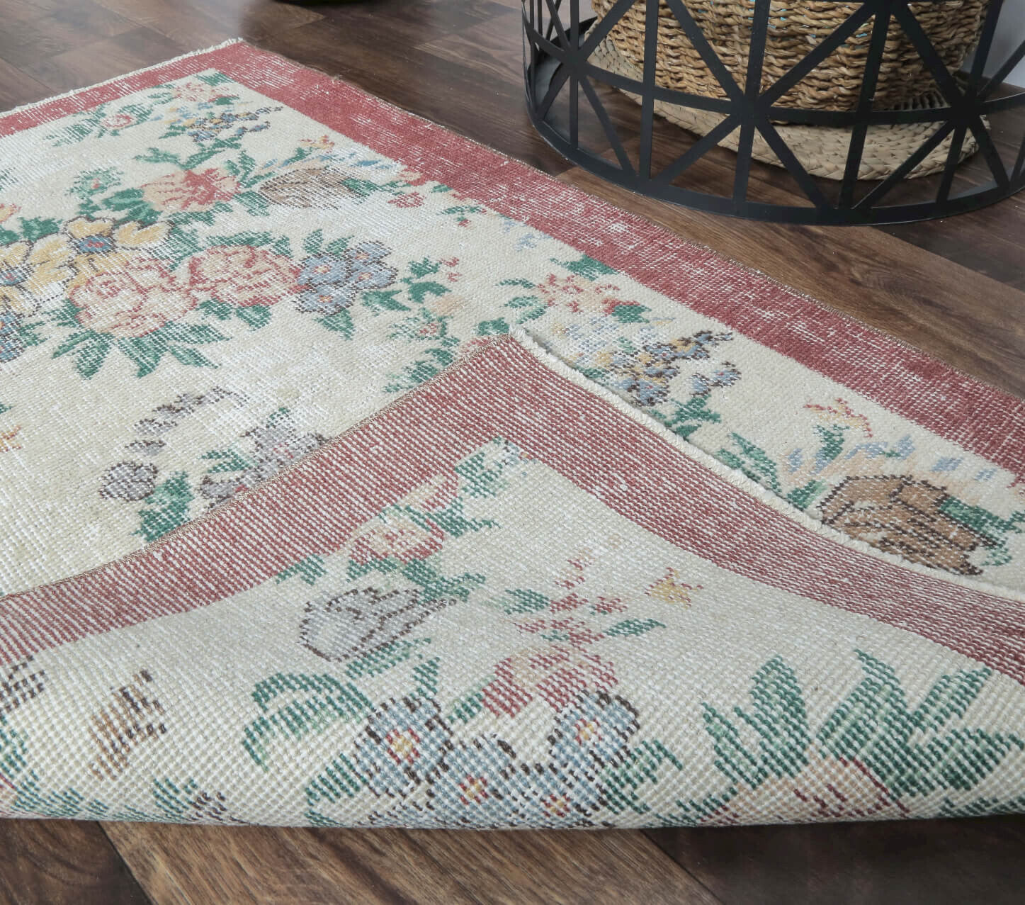 Dururbunsuz - Tropic Floral Vintage Hereke Mini Rug