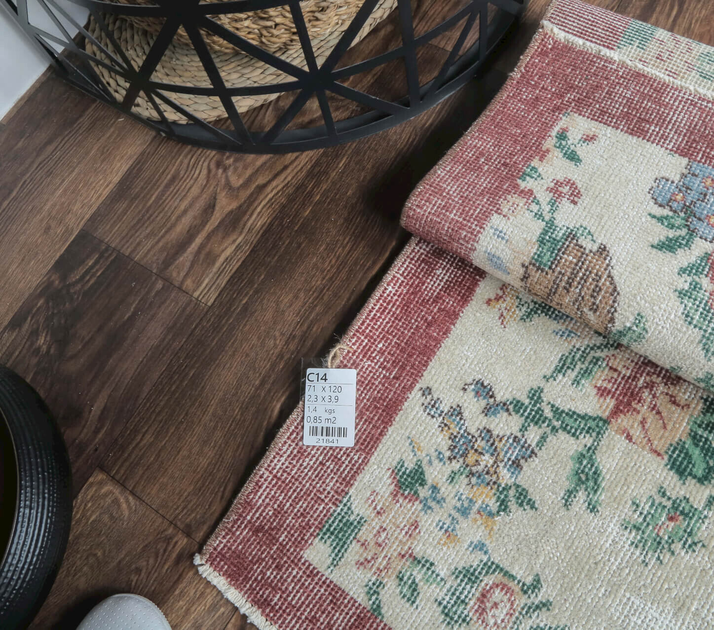 Dururbunsuz - Tropic Floral Vintage Hereke Mini Rug