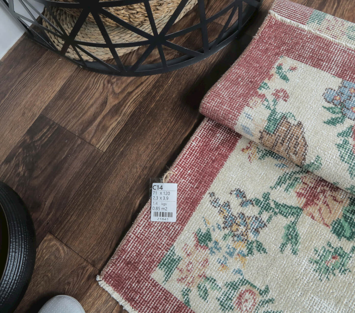 Dururbunsuz - Tropic Floral Vintage Hereke Mini Rug