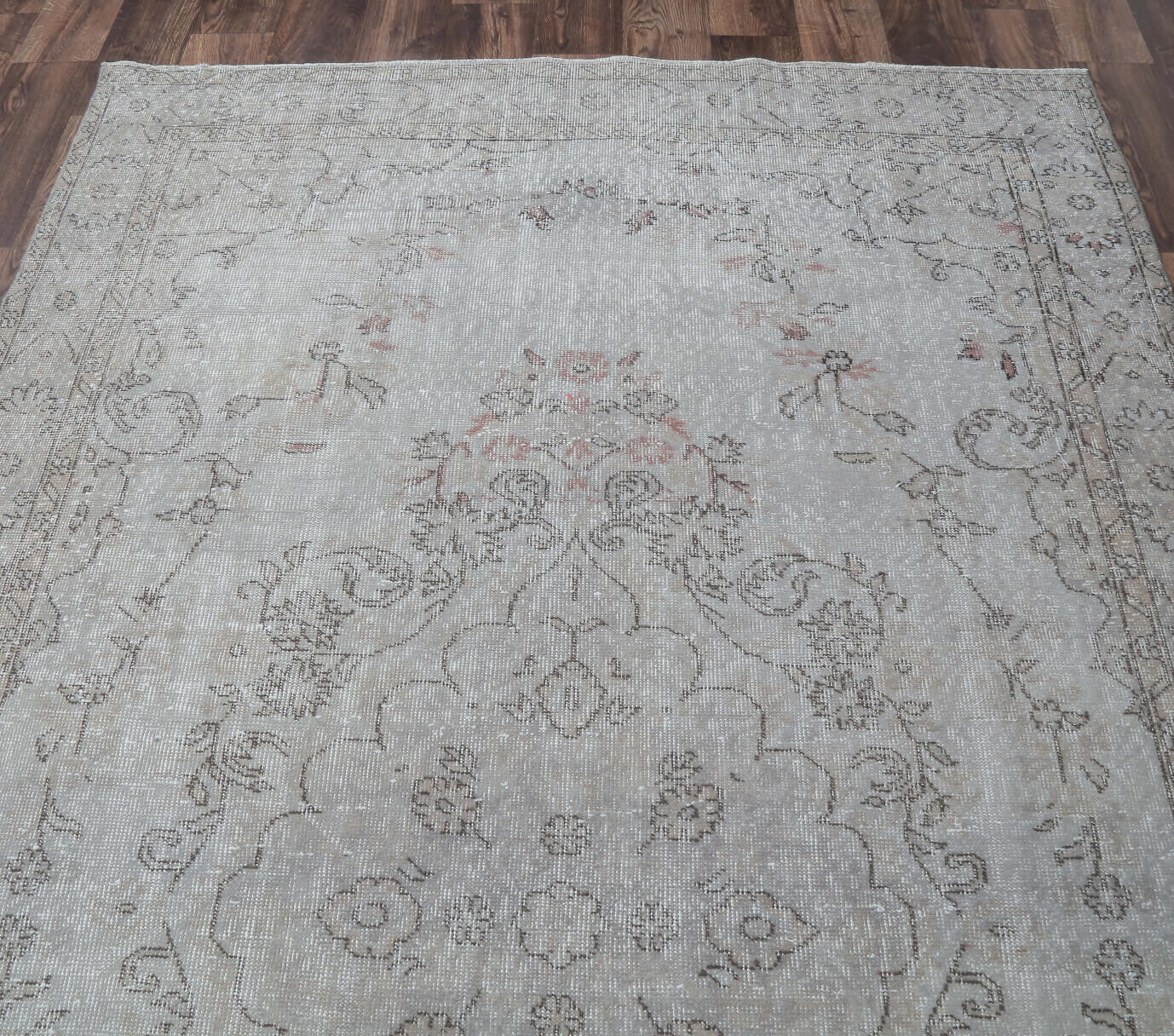 Esenbike - Gray Oriental Vintage Anatolian Rug