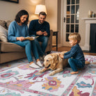 Florine Pastel Pink Orange Floral Oushak Rug