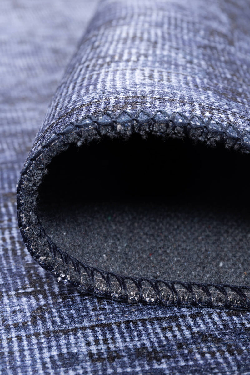 Folk Antique Pattern Blue Decorative Rug