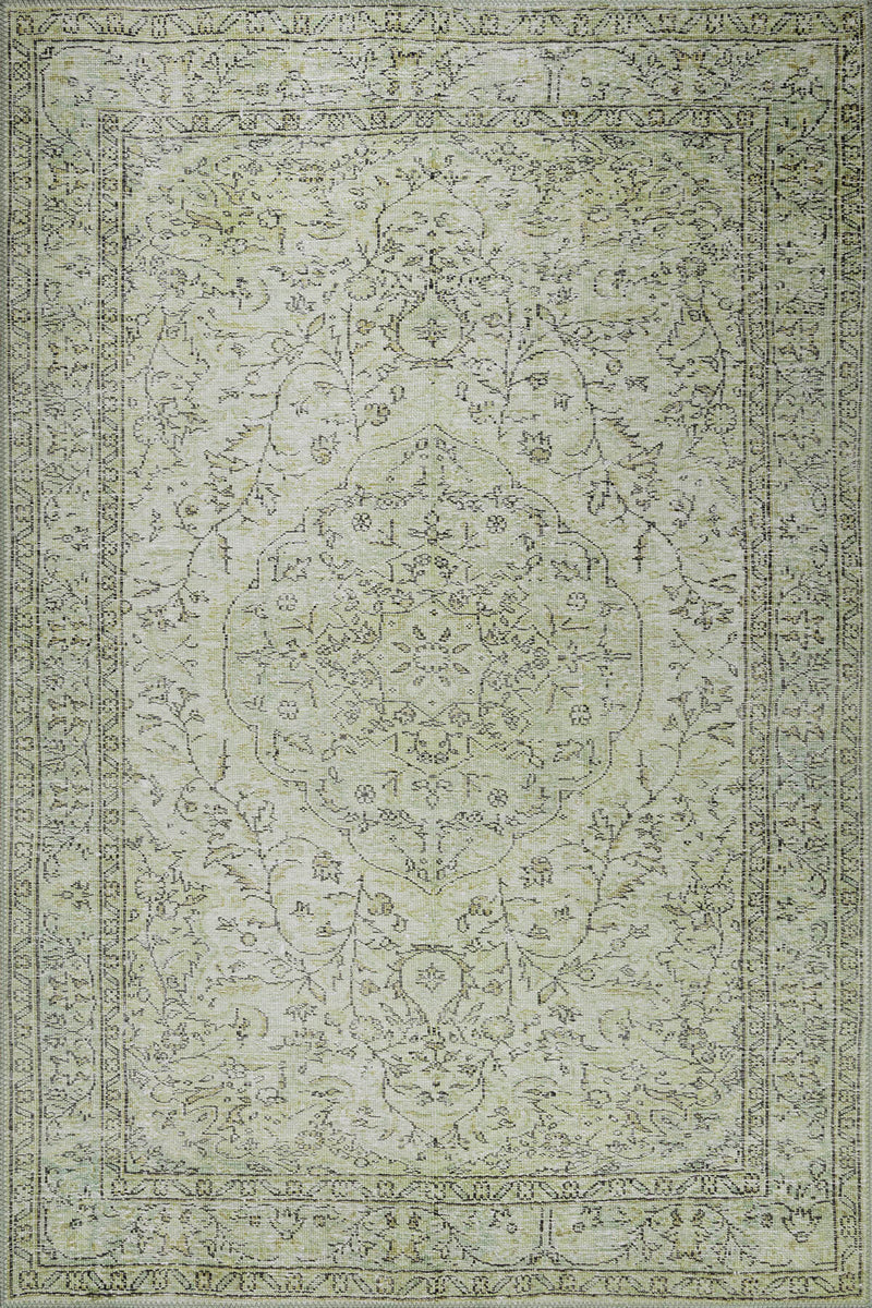 Sylvanie Green Boho Turkish Vintage Rug