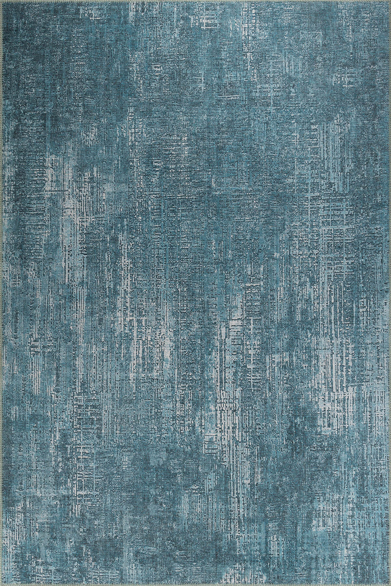 Claudine Teal Blue Eclectic Turkish Vintage Rug