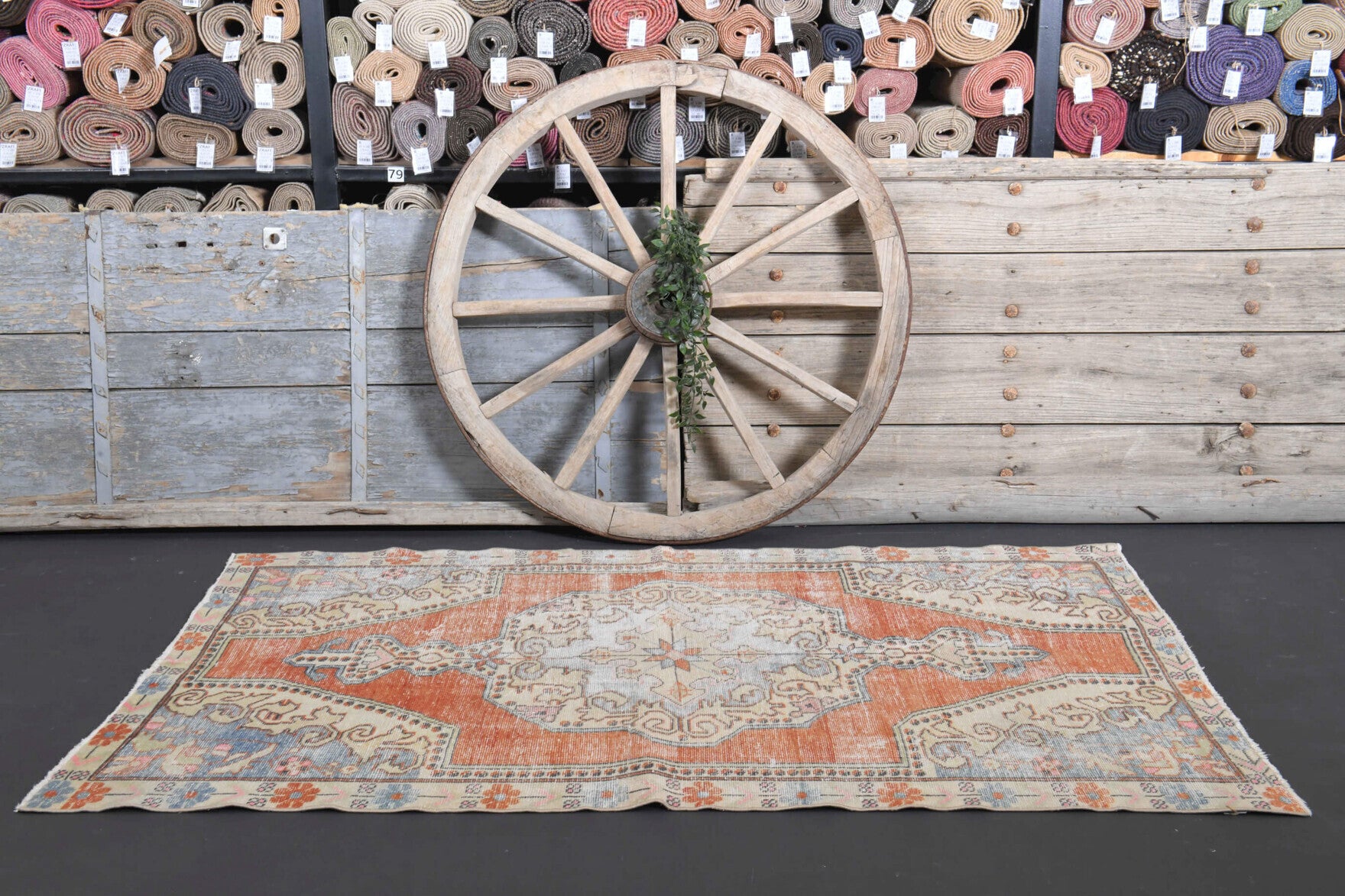 One-of-a-kind 1970s Anatolian vintage area rug in wool, 4'1" x 6'11"