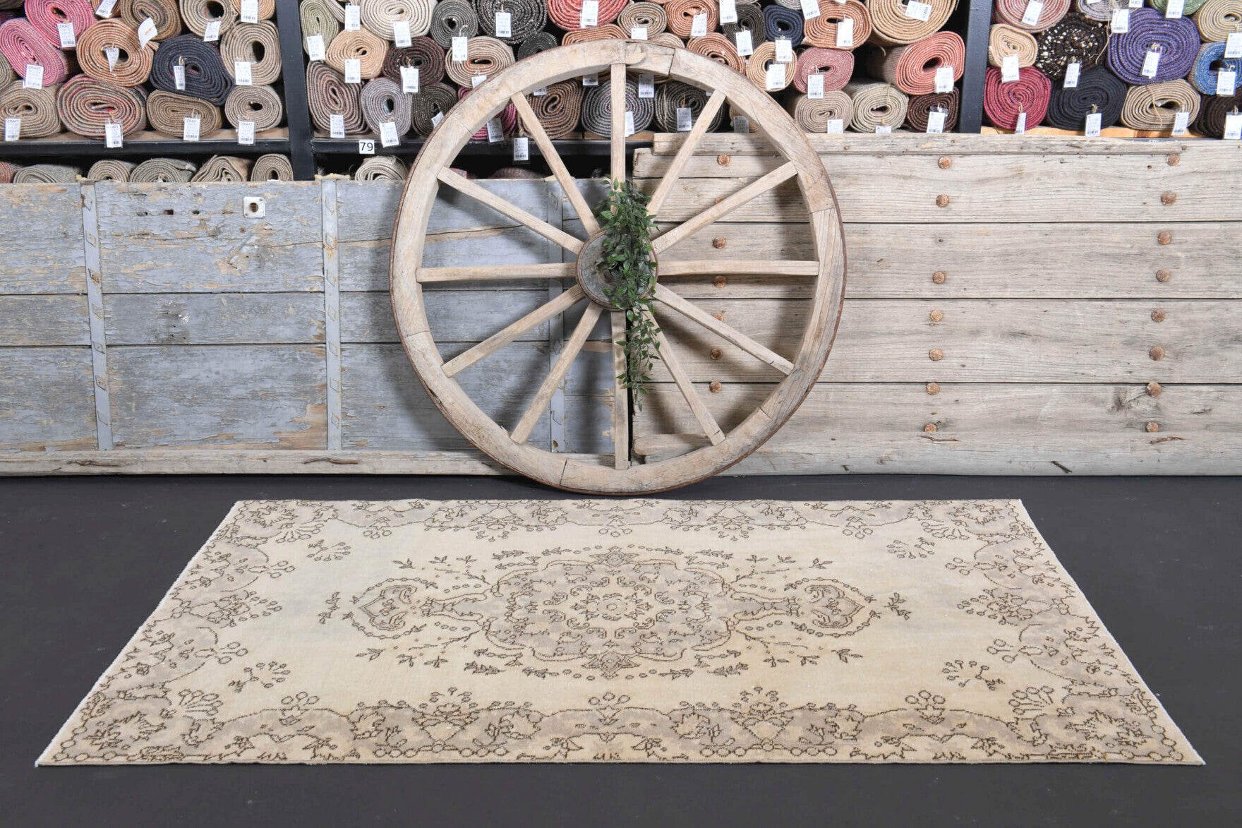 One-of-a-kind 1970s Anatolian vintage area rug in wool, 3'8" x 6'8"