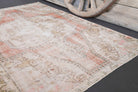 Nergisultan rug: 1970s handmade Anatolian rug with oriental motifs and cotton backing