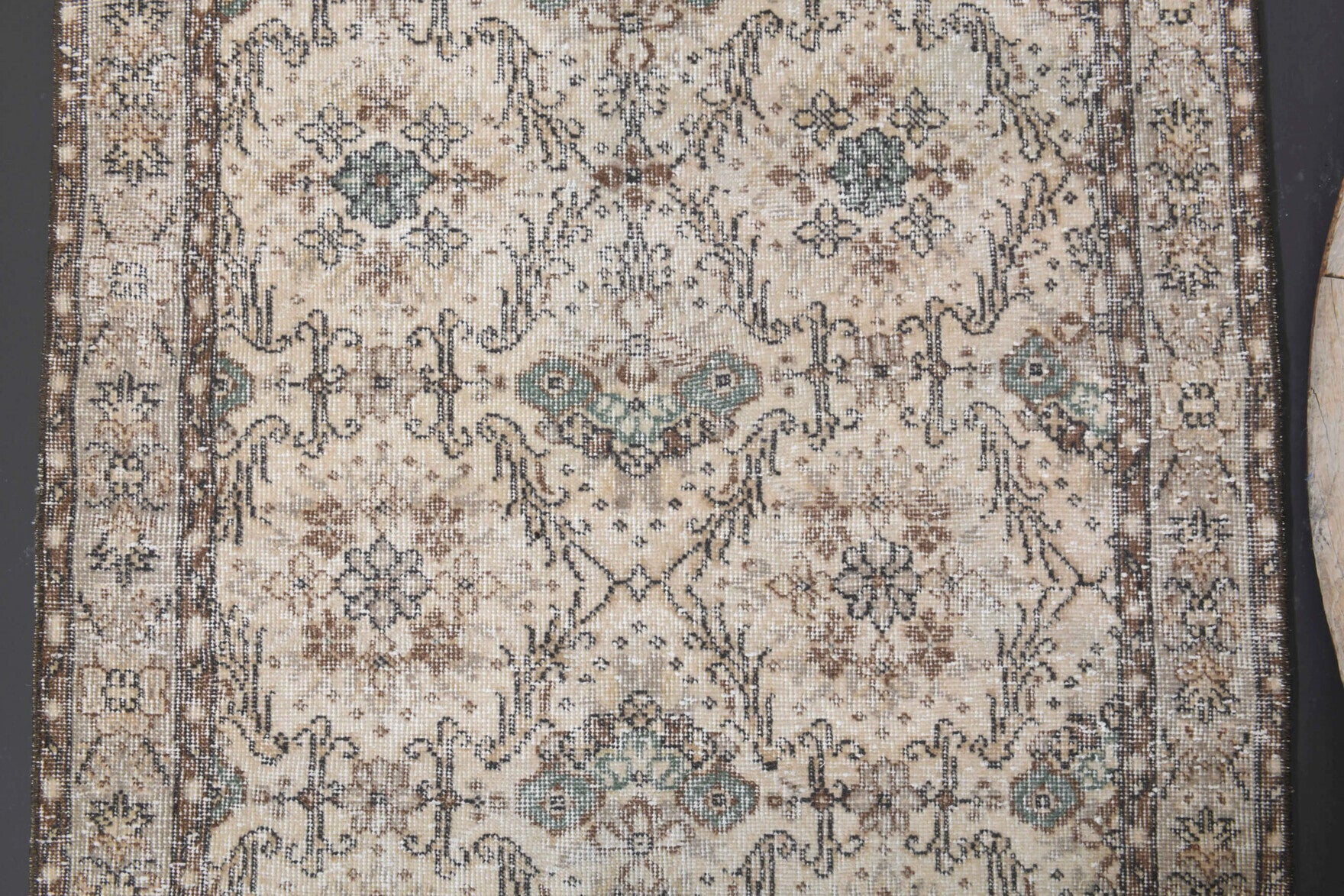 Authentic Anatolian vintage area rug (1970s) with floral design – one-of-a-kind at Fame Rugs