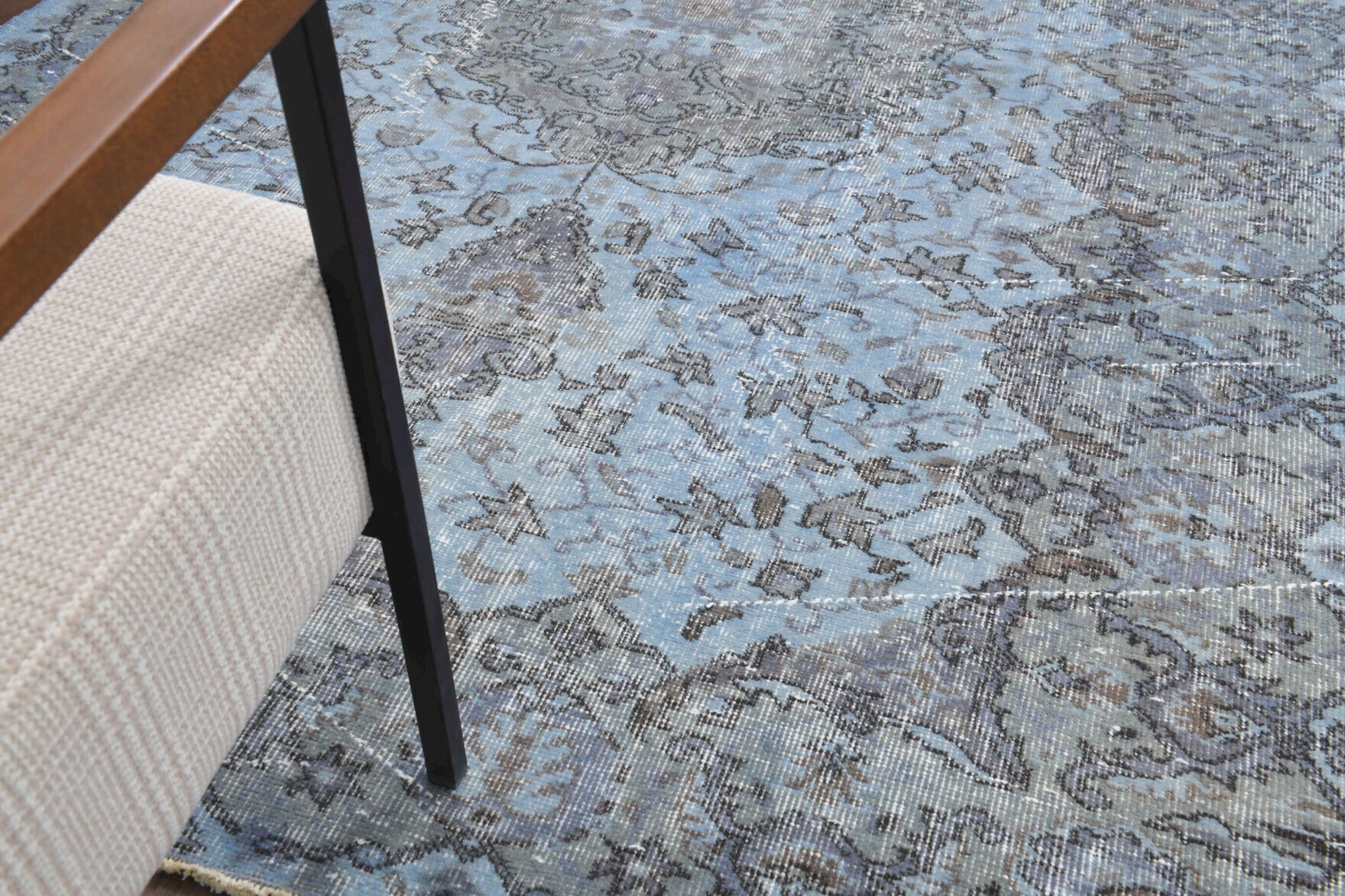 Pale Blue Colored - Vintage Area Rug