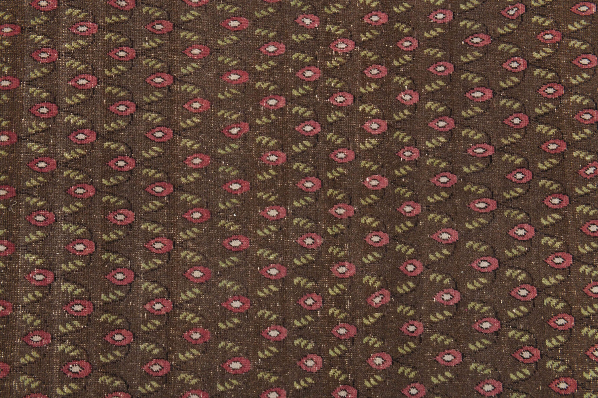 Ikat Brown Indoor Rug - 1980s