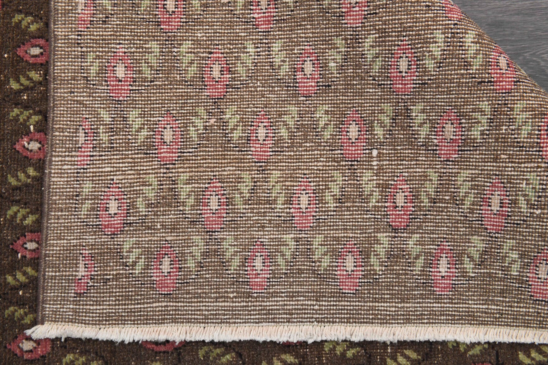 Ikat Brown Indoor Rug - 1980s