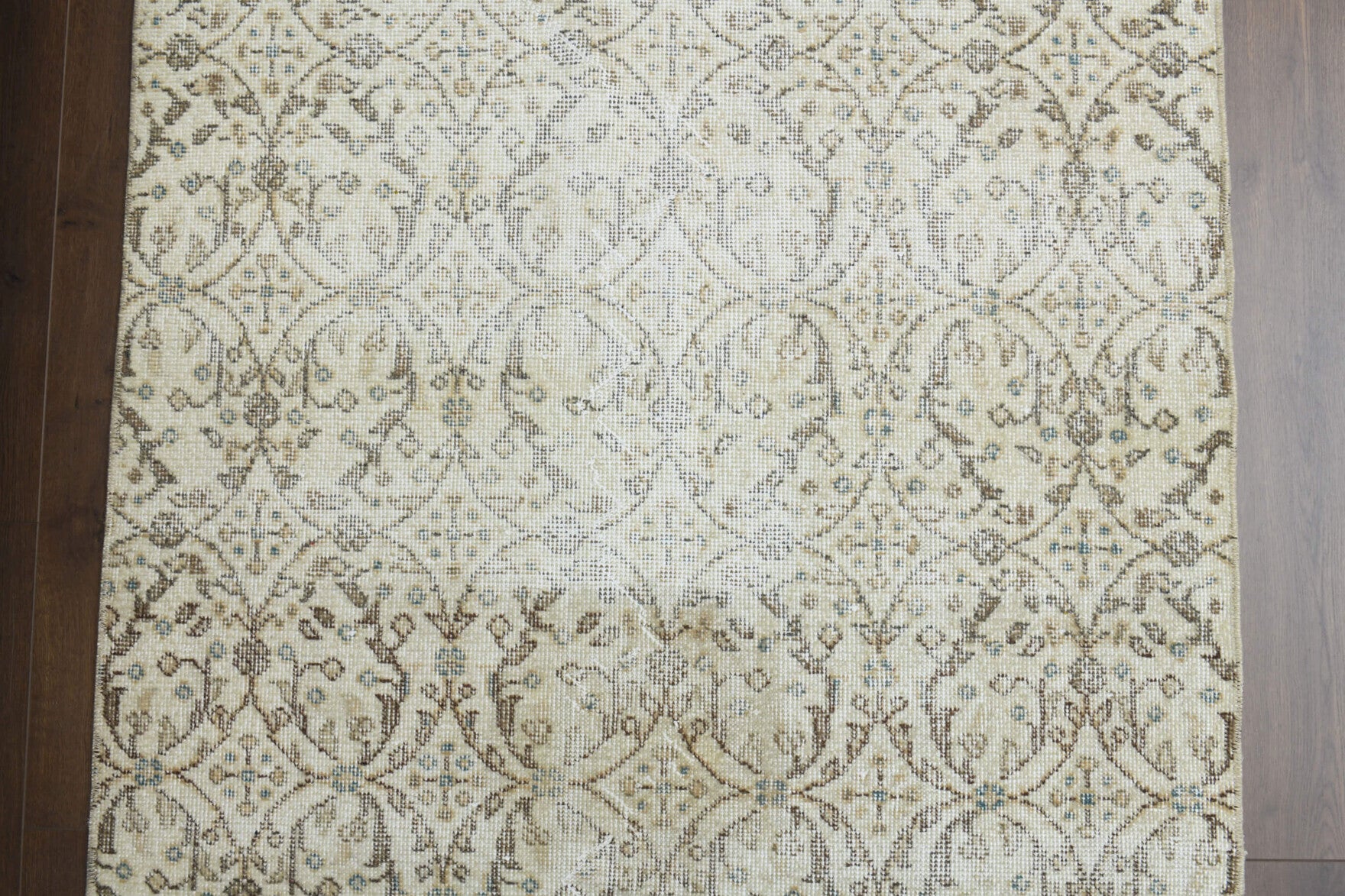 Handmade Vintage Floral Oushak Rug