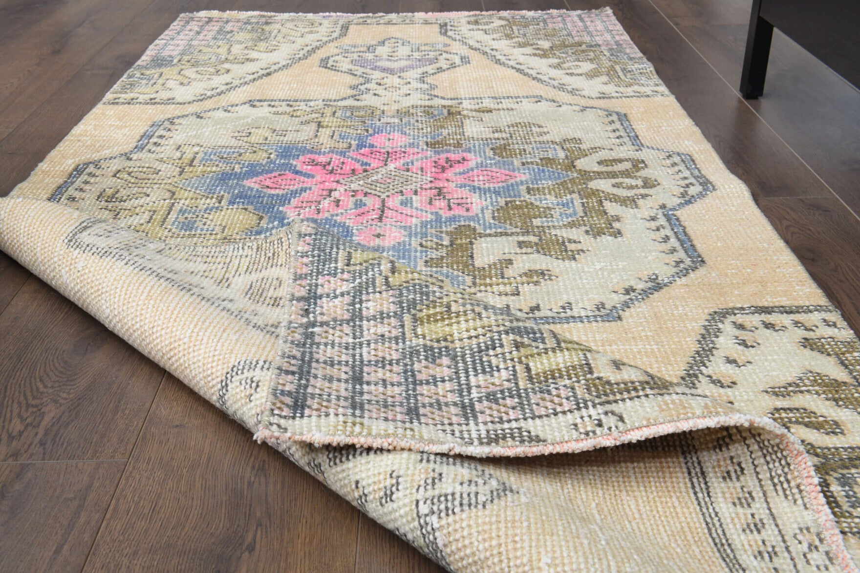 One-of-a-kind 1970s Anatolian vintage area rug in wool, 3'1" x 6'6"