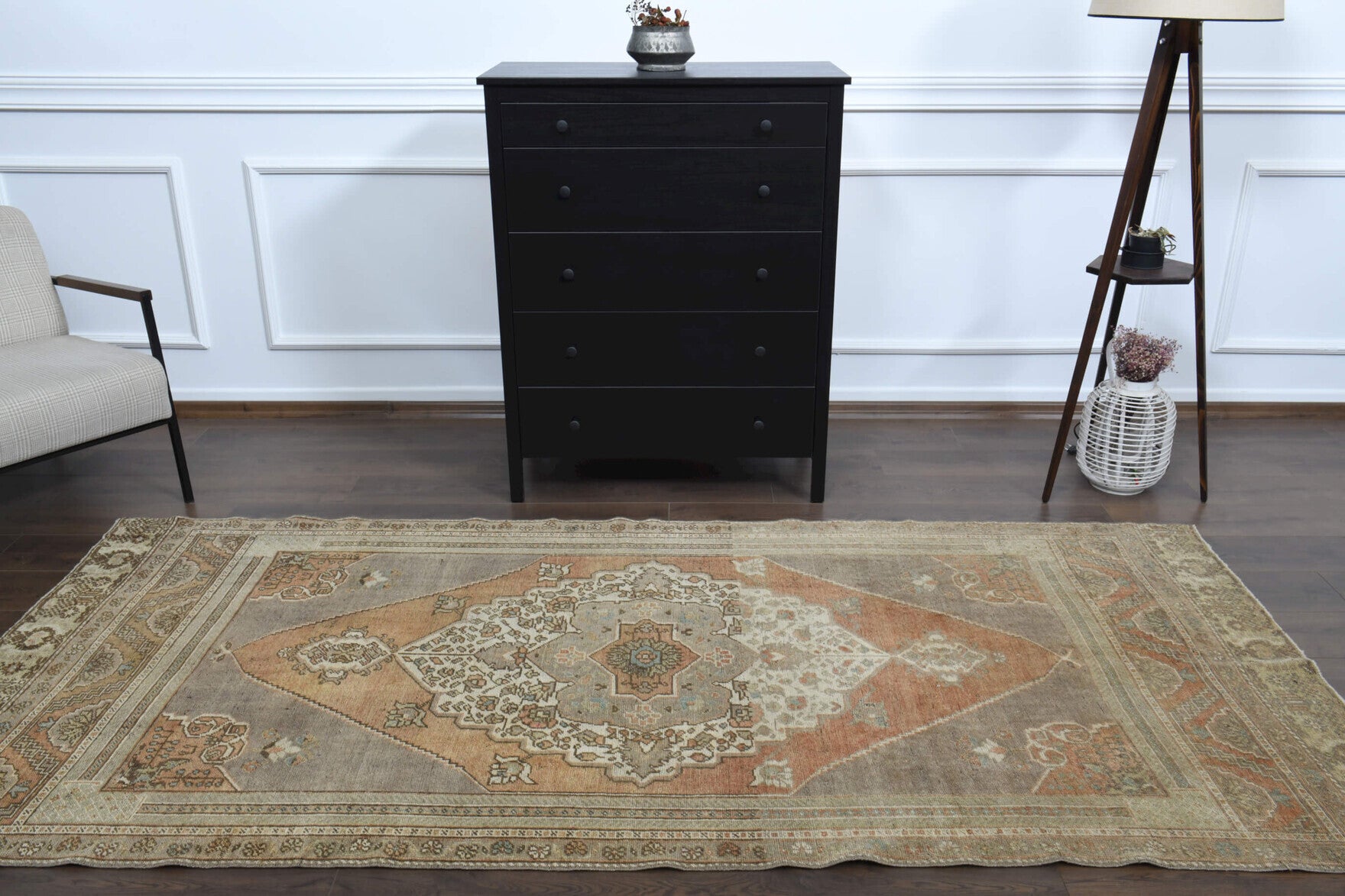 129x290 cm vintage Anatolian area rug – Zerhayat, low pile, wool