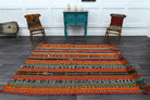 One-of-a-kind 1960s Anatolian vintage kilim rug in wool, 6'3" x 7'3"