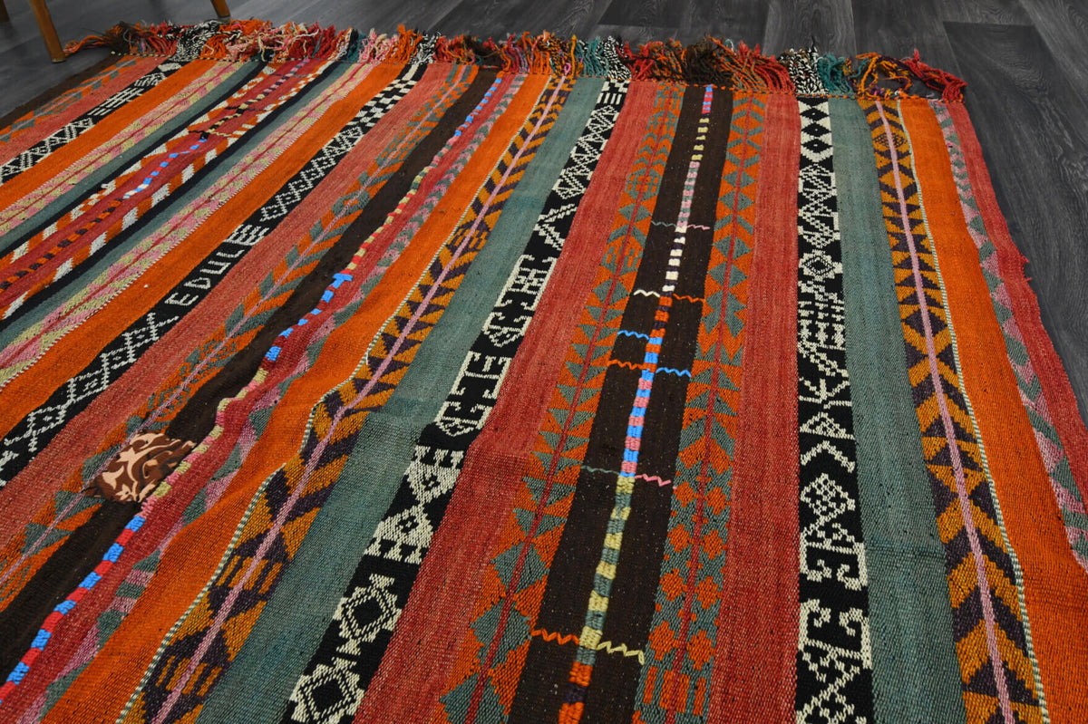 191x220 cm vintage Anatolian kilim rug – Zambaksever, flatweave, wool
