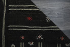 Black Kilim Vintage Runner Rug