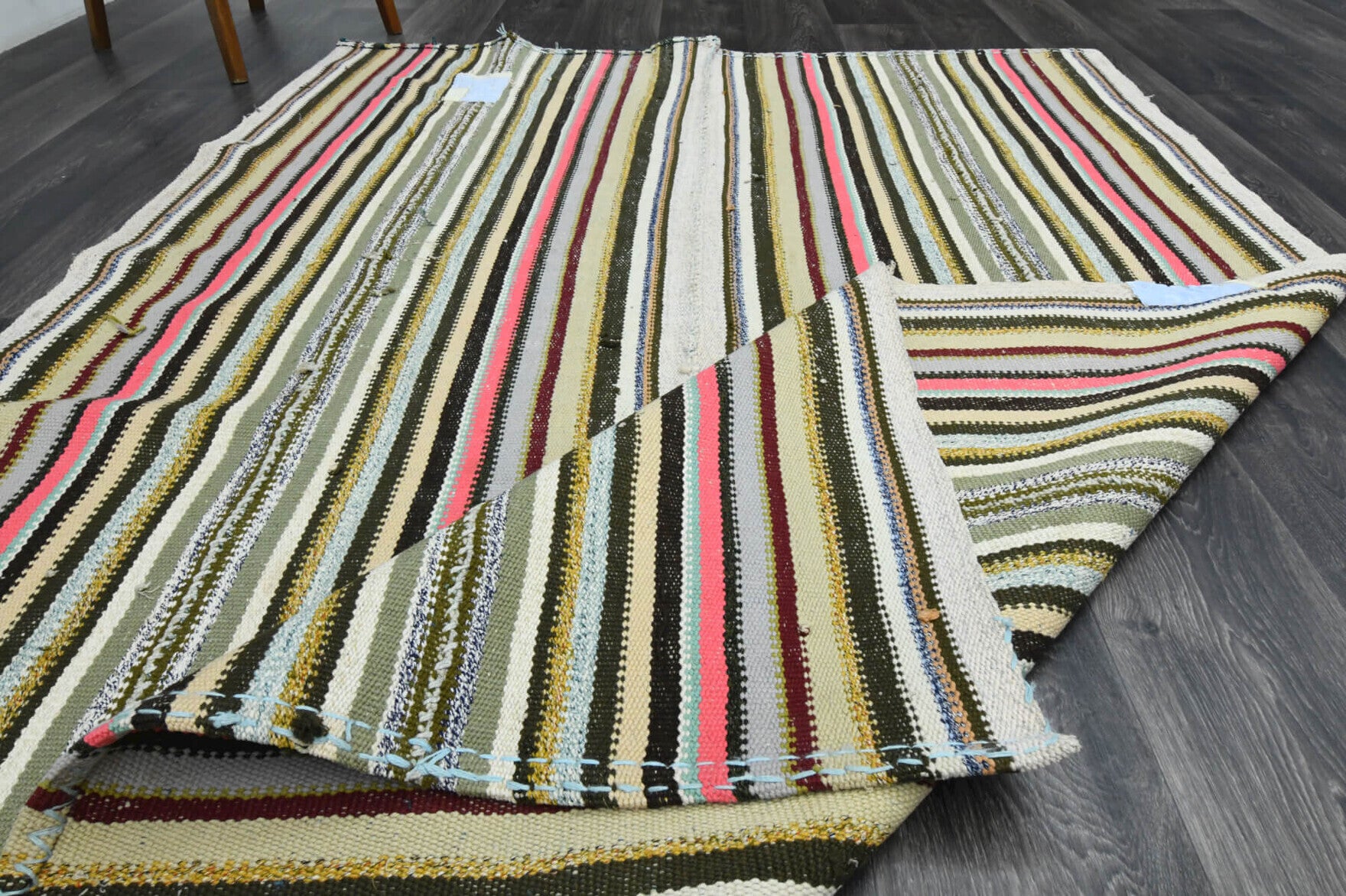 Hand-crafted Anatolian vintage kilim Yagmurbike in wool, 1960s