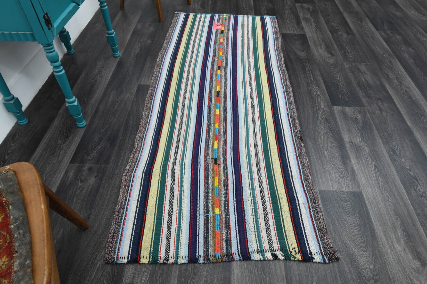 Handmade Vintage Kilim Runner Rug