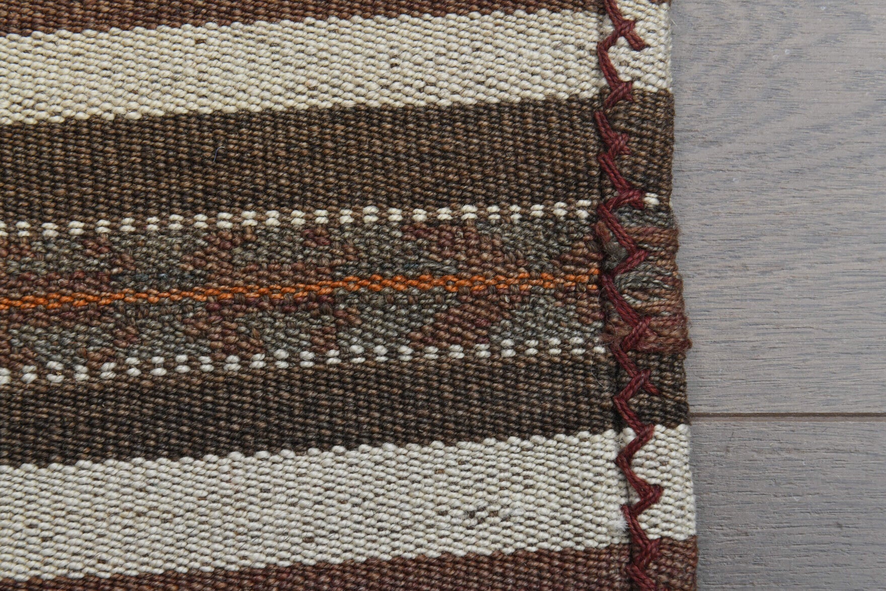 One-of-a-kind 1960s Anatolian vintage kilim rug in wool, 5'1" x 5'10"