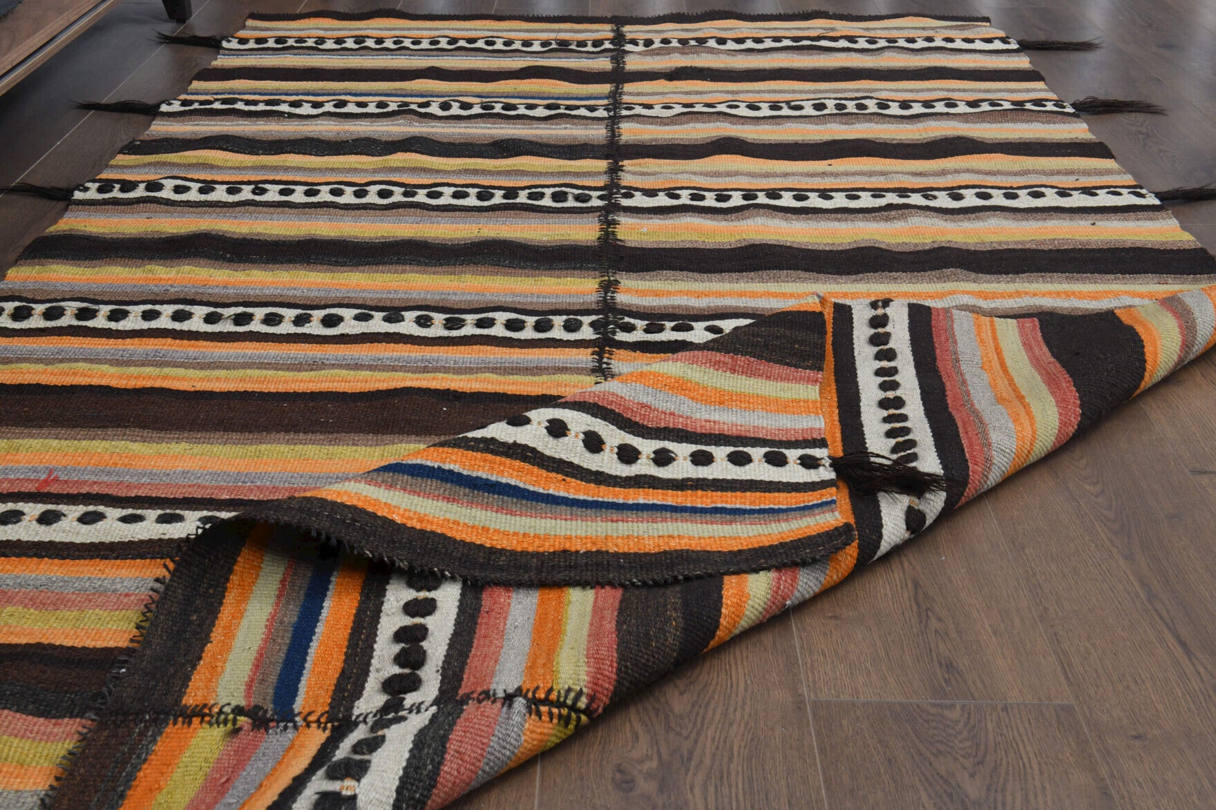 142x245 cm vintage Anatolian kilim rug – Tuncgul, flatweave, wool
