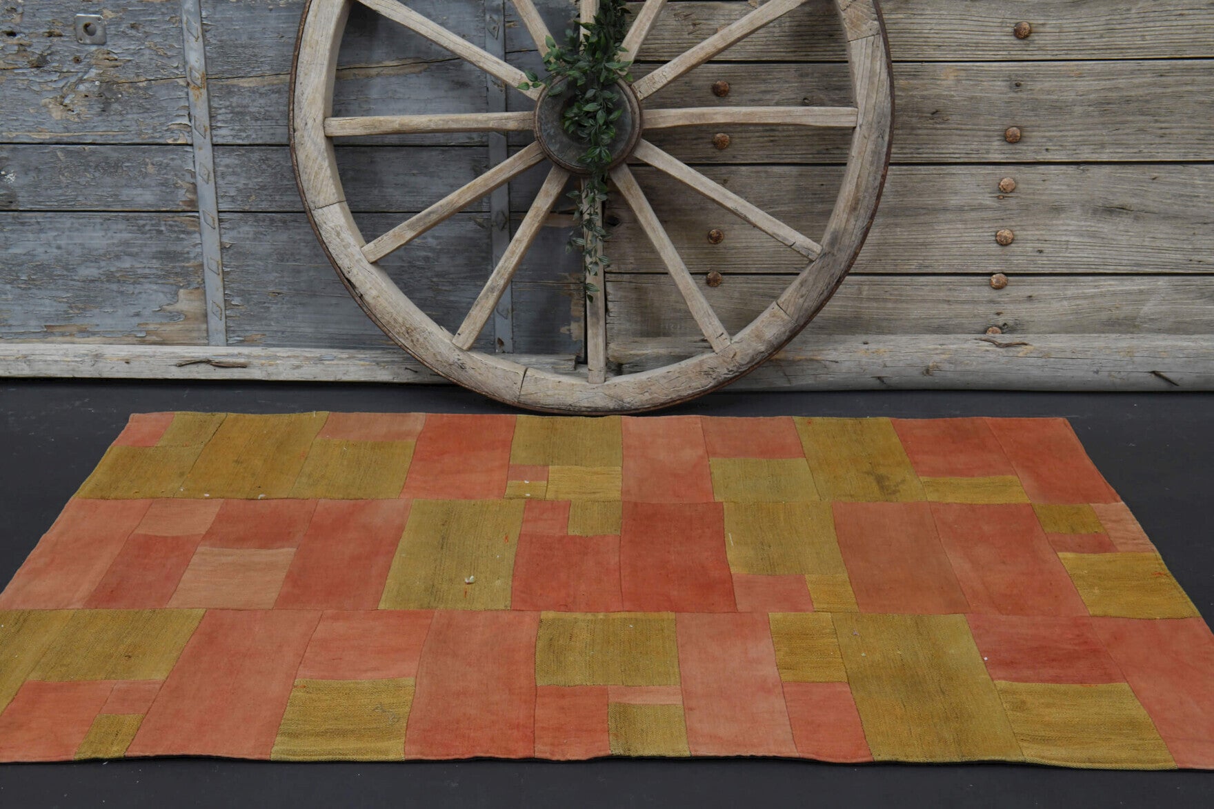 One-of-a-kind 1960s Anatolian vintage patchwork area rug in wool, 3'10" x 6'2"