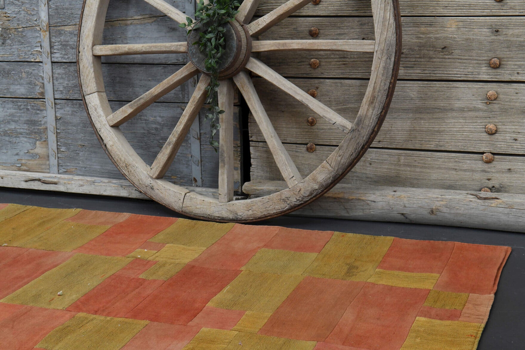 Authentic Anatolian vintage patchwork area rug (1960s) with oriental design – one-of-a-kind at Fame Rugs