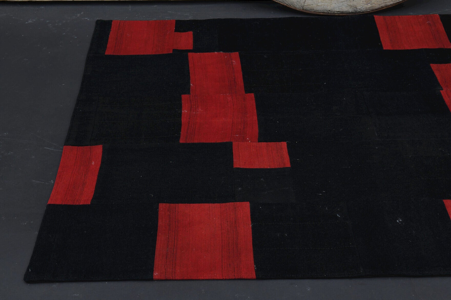 One-of-a-kind 1960s Anatolian vintage patchwork area rug in wool, 4'7" x 6'8"