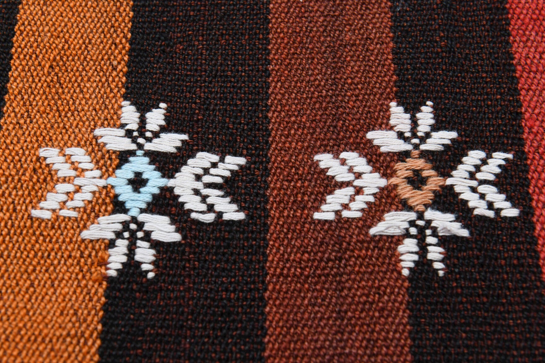 One-of-a-kind 1960s Anatolian vintage kilim rug in wool, 5'7" x 7'10"