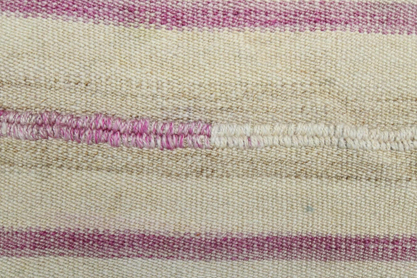 Handwoven flatweave wool kilim from Anatolia, Turkey – Cream Colored Handmade Vintage Area Rug 5'3" x 6'7"