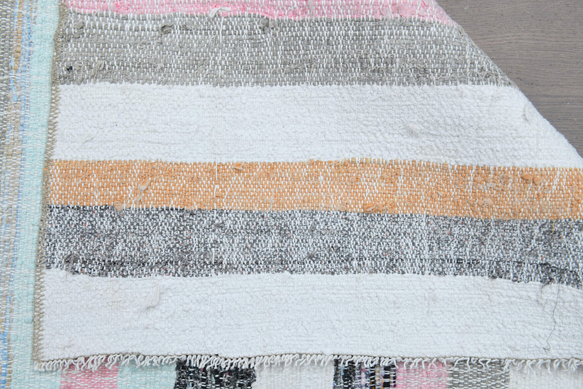 Thalothymia kilim: 1960s handwoven flatweave Anatolian kilim with oriental motifs